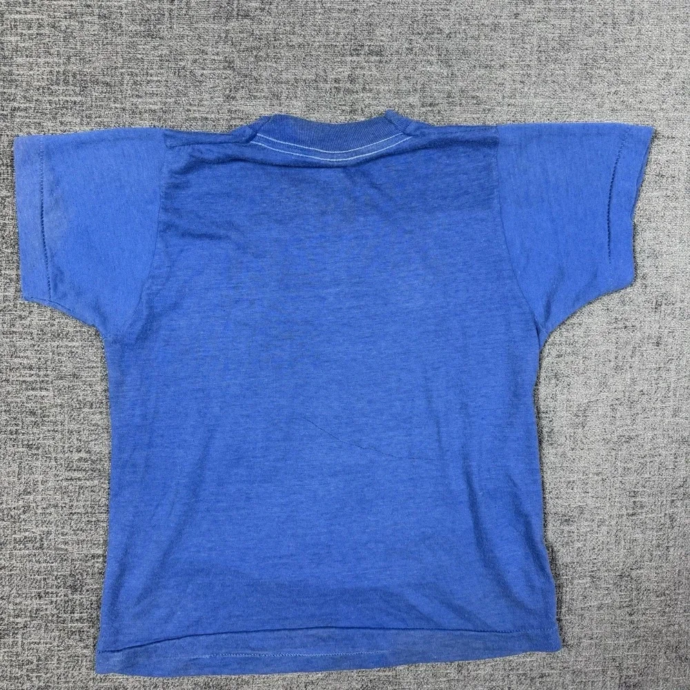 Kids Vintage 1980s Conserve Energy Sleep In Class T Shirt Blue Sz 10-12 Made USA